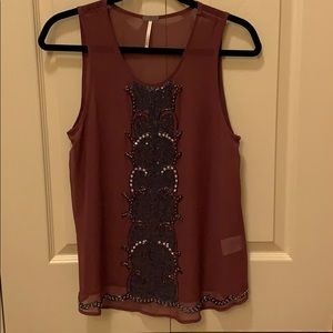 Burgundy sequence top